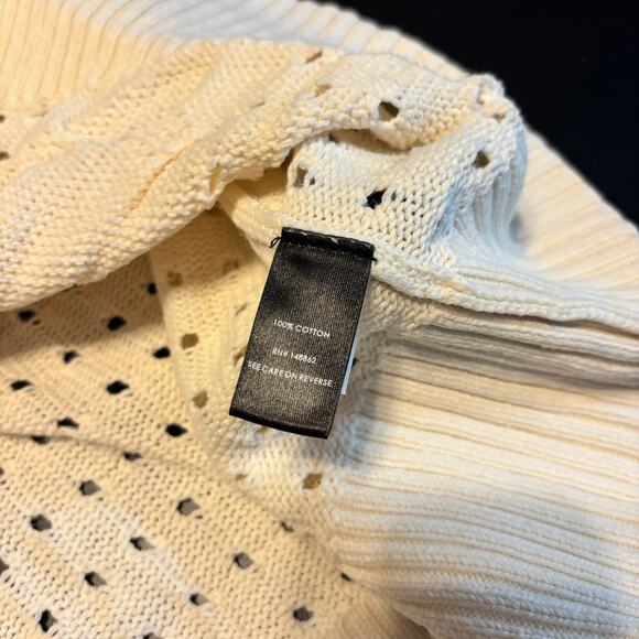 Torrid 1X Ivory Open Knit Button Front Cardigan 100% Cotton Cozy Sweater - Picture 6 of 6